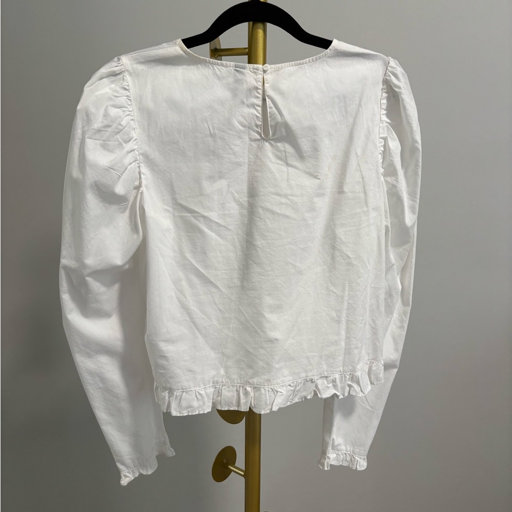 H&M White Ruffle Blouse - Picture 2 of 3